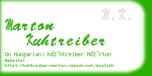 marton kuhtreiber business card